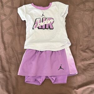 Air Jordan Toddler Set in White and Purple